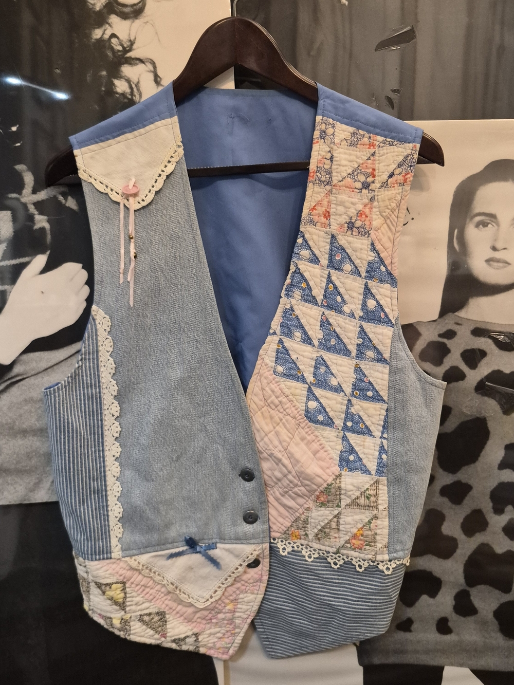 Patchwork Quilted Blue & Pink Vintage- Vest
